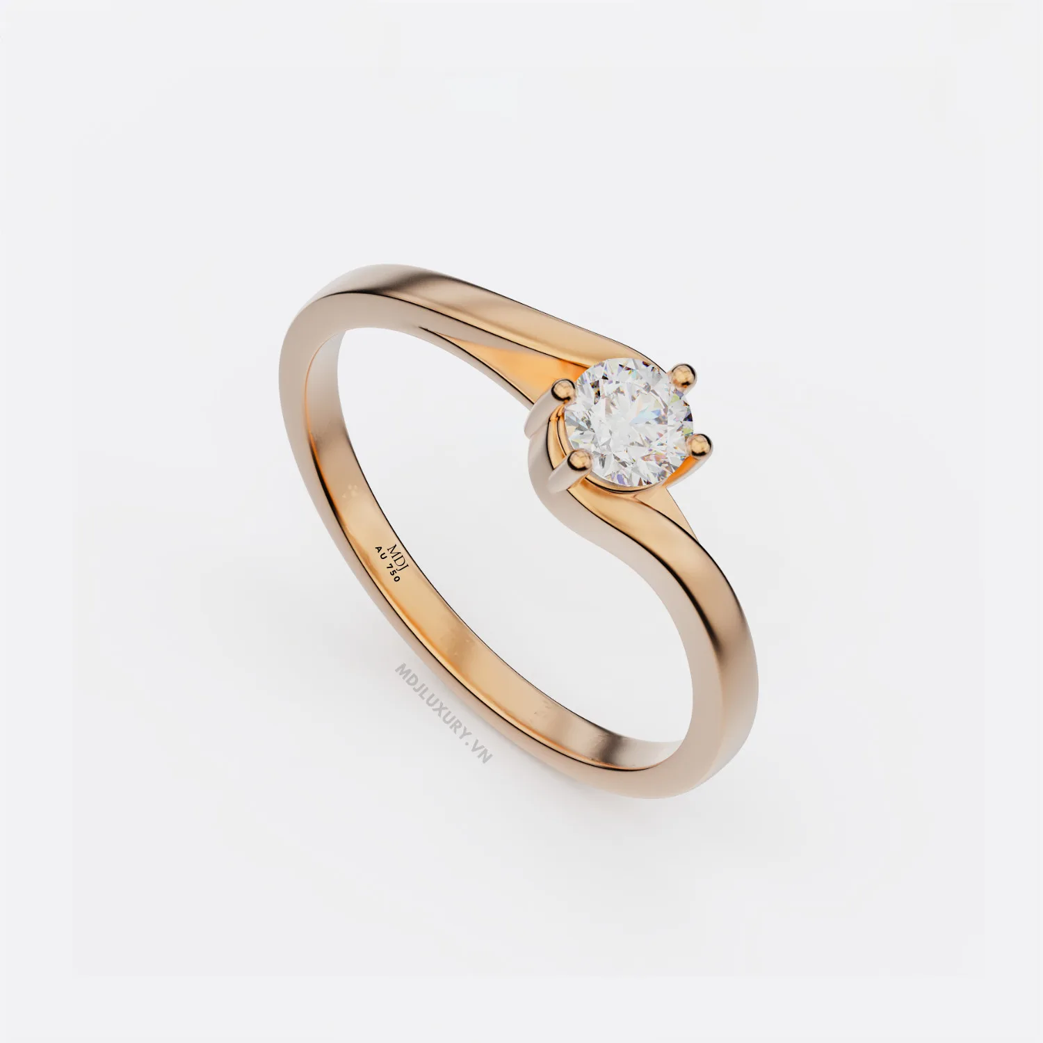 Nhẫn Đính Hôn Vàng Trắng 18k NNU261