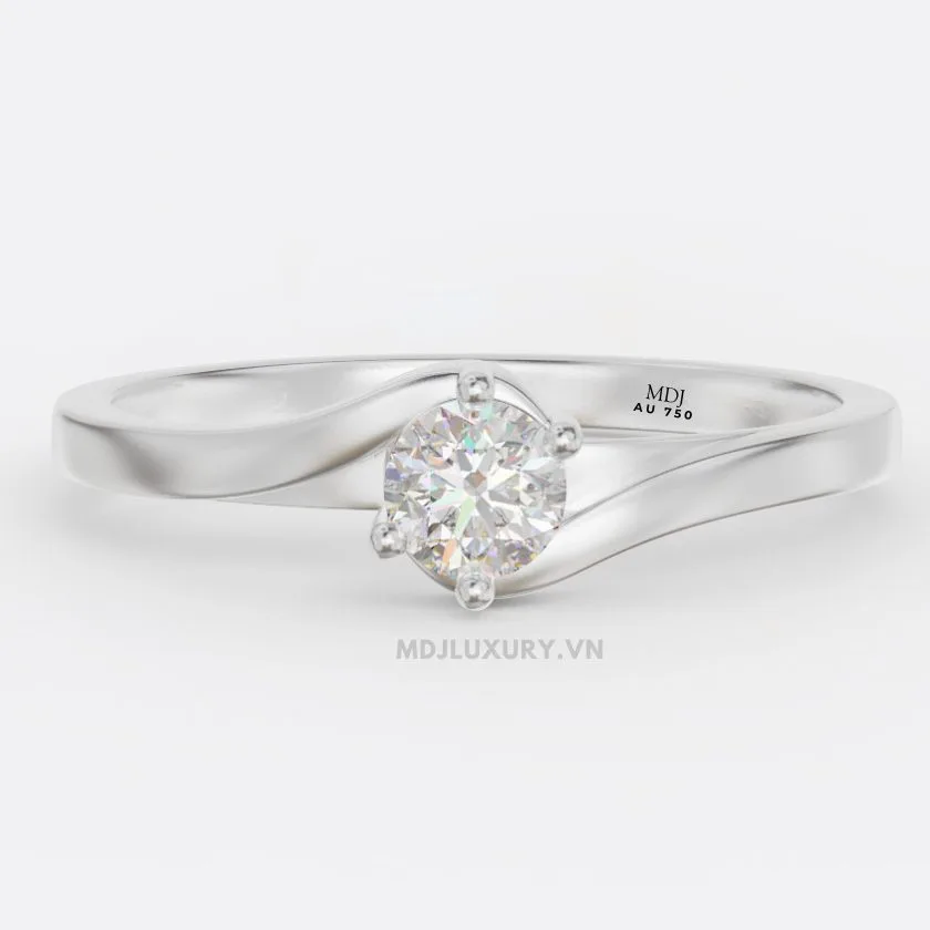 Nhẫn Đính Hôn Vàng Trắng 18k NNU261