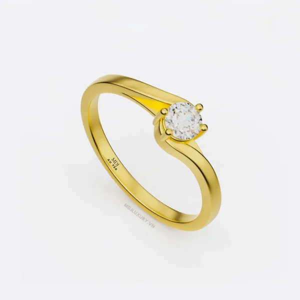 Nhẫn Đính Hôn Vàng Trắng 18k NNU261