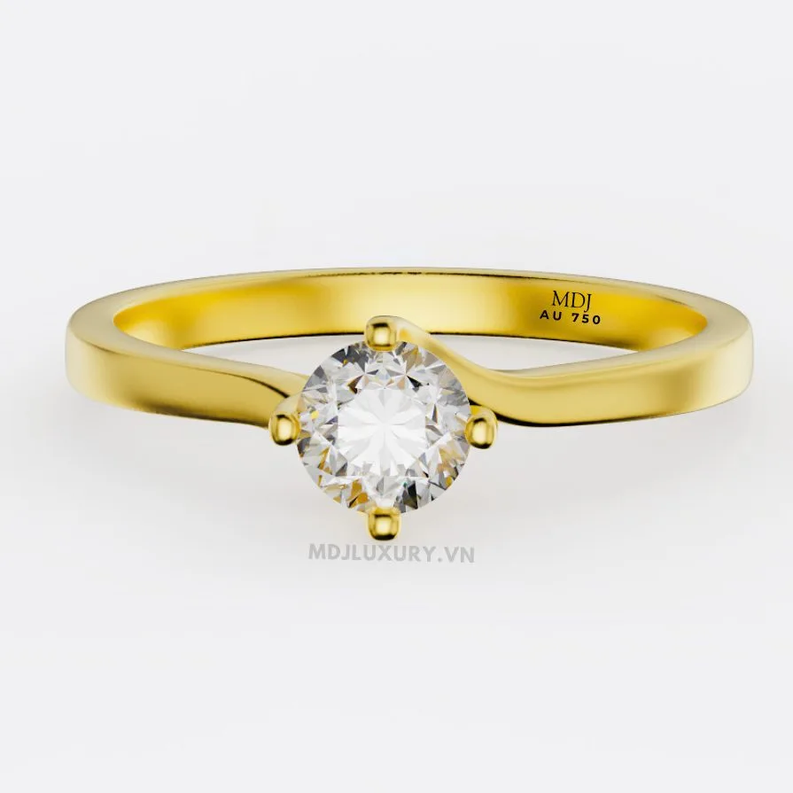 Nhẫn Đính Hôn Cổ Điển Vàng 14K NNU262