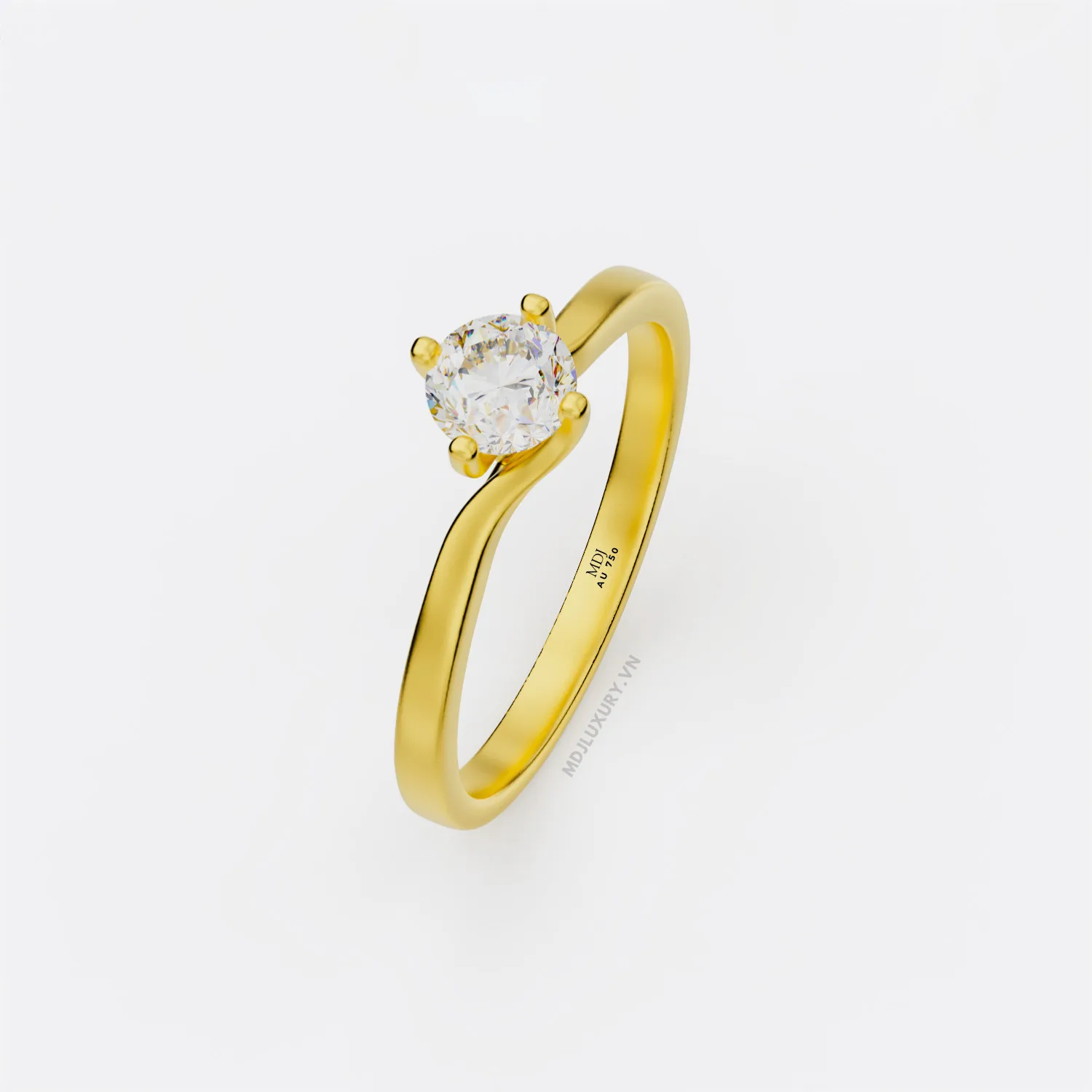 Nhẫn Đính Hôn Cổ Điển Vàng 14K NNU262