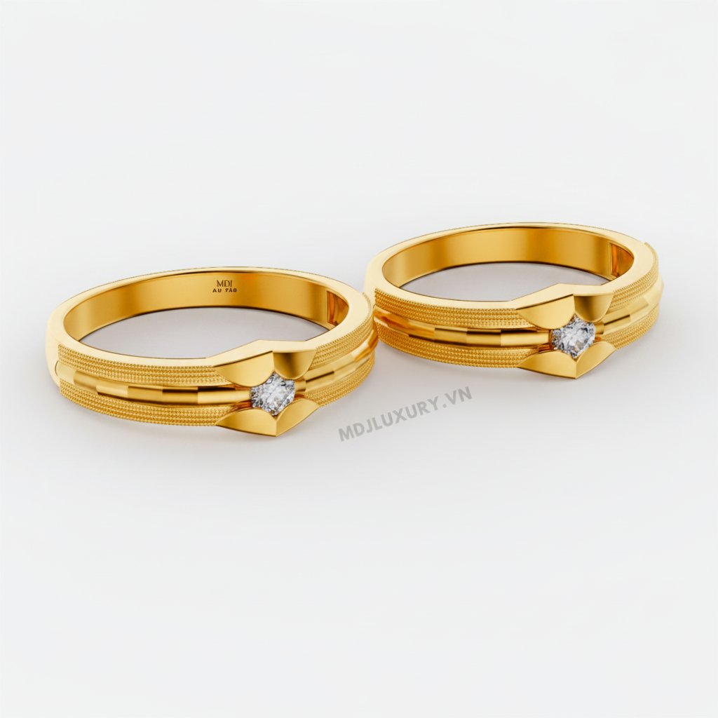 Nhẫn cưới vàng vàng - nhẫn cưới đẹp NC125 3 Nhẫn cưới vàng vàng – nhẫn cưới đẹp NC125