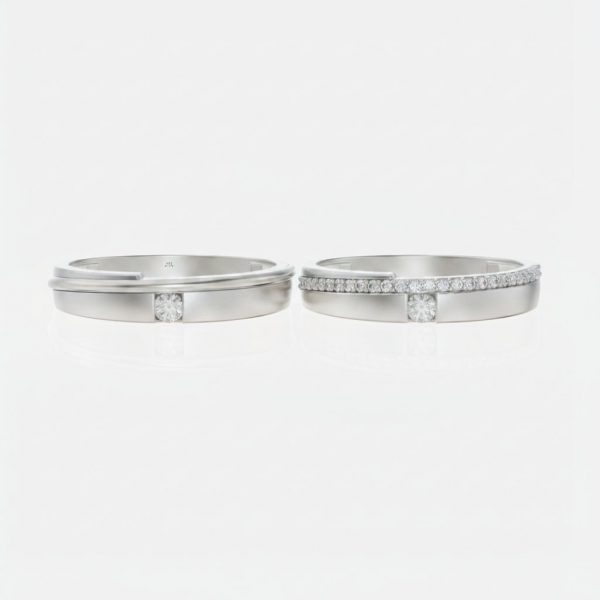 Nhẫn cưới vàng tây kim cương Moissanite NC219