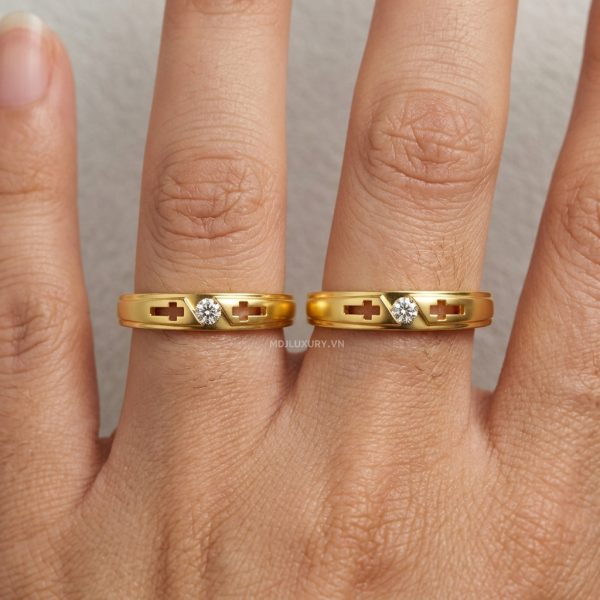 Nhẫn Cưới Thánh Giá Công Giáo kim cương NC238