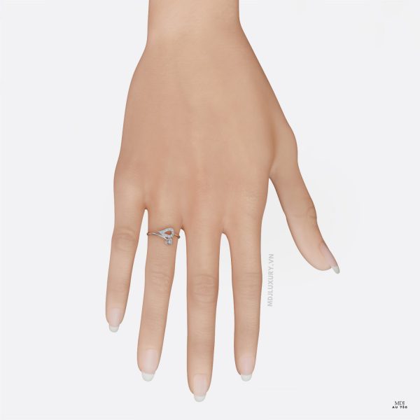 Nhẫn Đính Hôn Trái tim vàng tây 18K NNU265