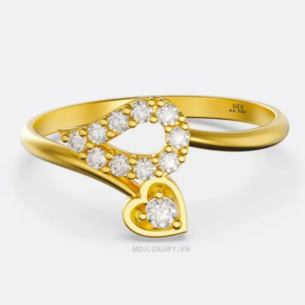 Nhẫn Đính Hôn Trái tim vàng tây 18K NNU265