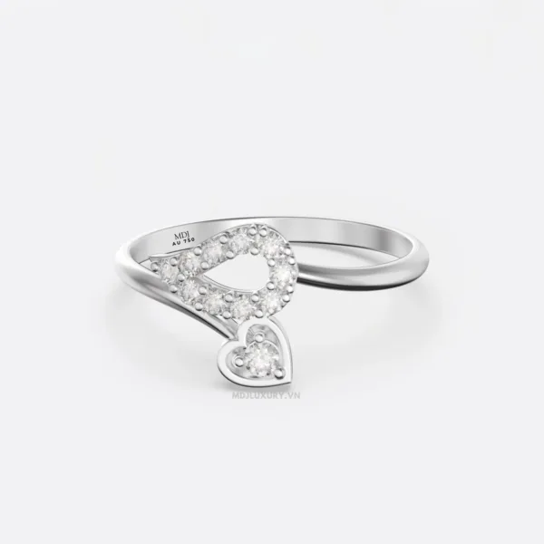 Nhẫn Đính Hôn Trái tim vàng tây 18K NNU265