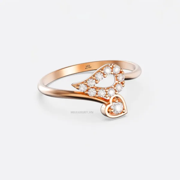 Nhẫn Đính Hôn Trái tim vàng tây 18K NNU265