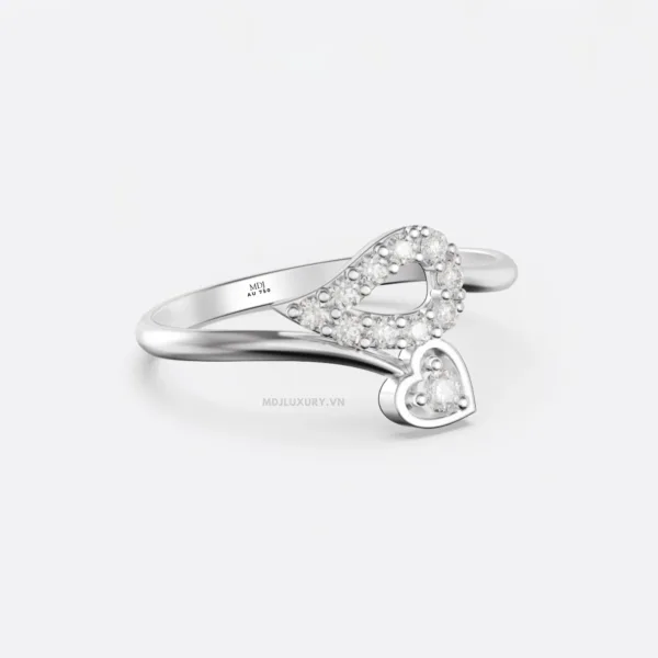 Nhẫn Đính Hôn Trái tim vàng tây 18K NNU265