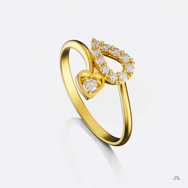 Nhẫn Đính Hôn Trái tim vàng tây 18K NNU265