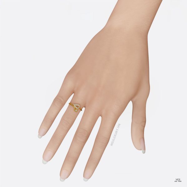 Nhẫn Đính Hôn Trái tim vàng tây 18K NNU265