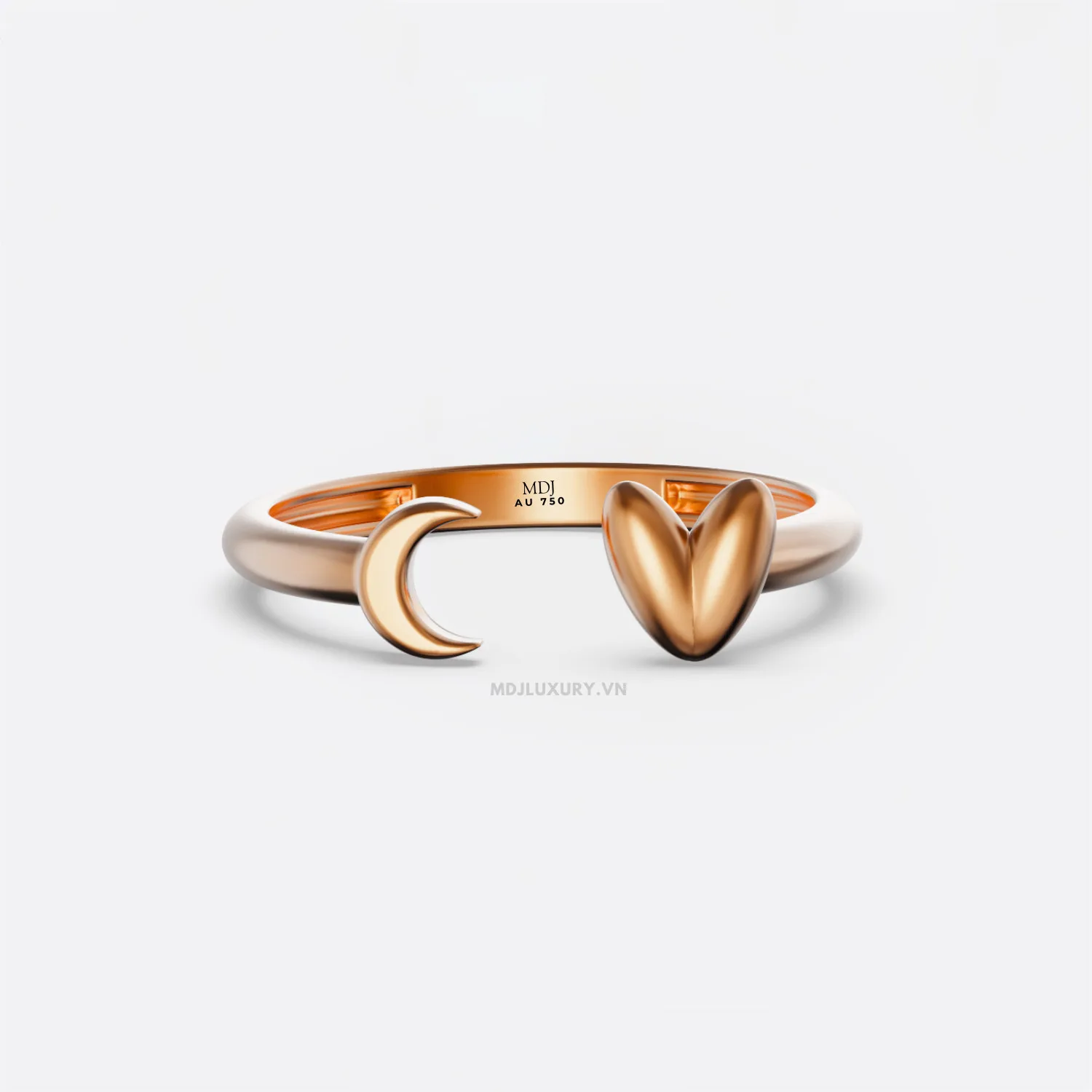 Nhẫn Đính Hôn Crescent Moon & Heart 18K NNU267