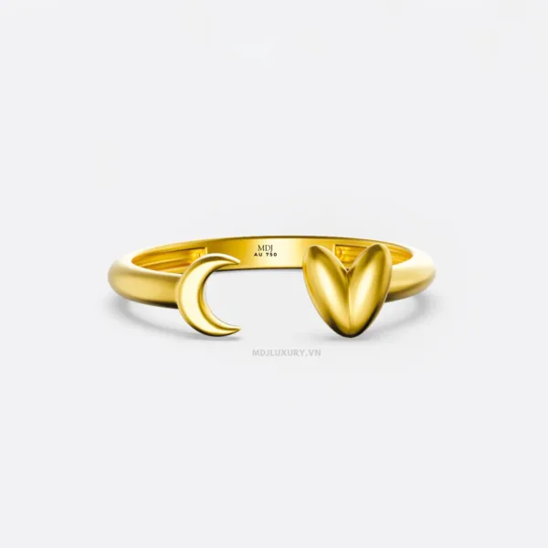 Nhẫn Đính Hôn Crescent Moon & Heart 18K NNU267
