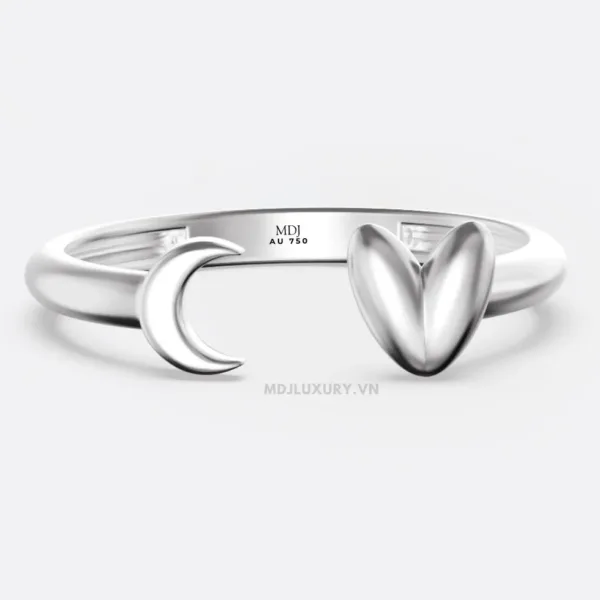 Nhẫn Đính Hôn Crescent Moon & Heart 18K NNU267