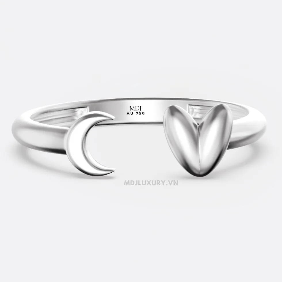 Nhẫn Đính Hôn Crescent Moon & Heart 18K NNU267