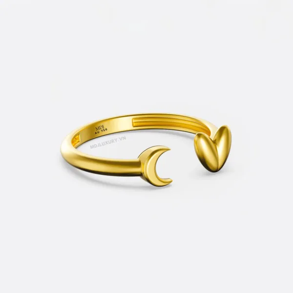 Nhẫn Đính Hôn Crescent Moon & Heart 18K NNU267