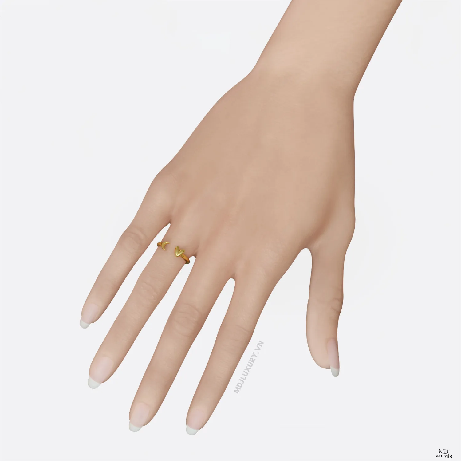 Nhẫn Đính Hôn Crescent Moon & Heart 18K NNU267
