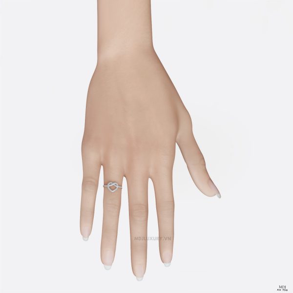 Nhẫn Đính Hôn Trái Tim Kim Cương 18K NNU268