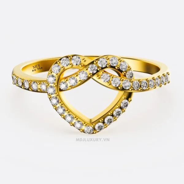 Nhẫn Đính Hôn Trái Tim Kim Cương 18K NNU268