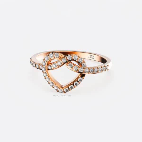 Nhẫn Đính Hôn Trái Tim Kim Cương 18K NNU268