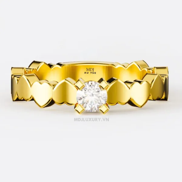 Nhẫn Đính Hôn Trái Tim Kim Cương 18K NNU269