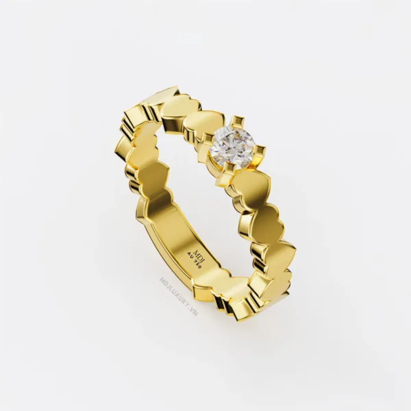 Nhẫn Đính Hôn Trái Tim Kim Cương 18K NNU269