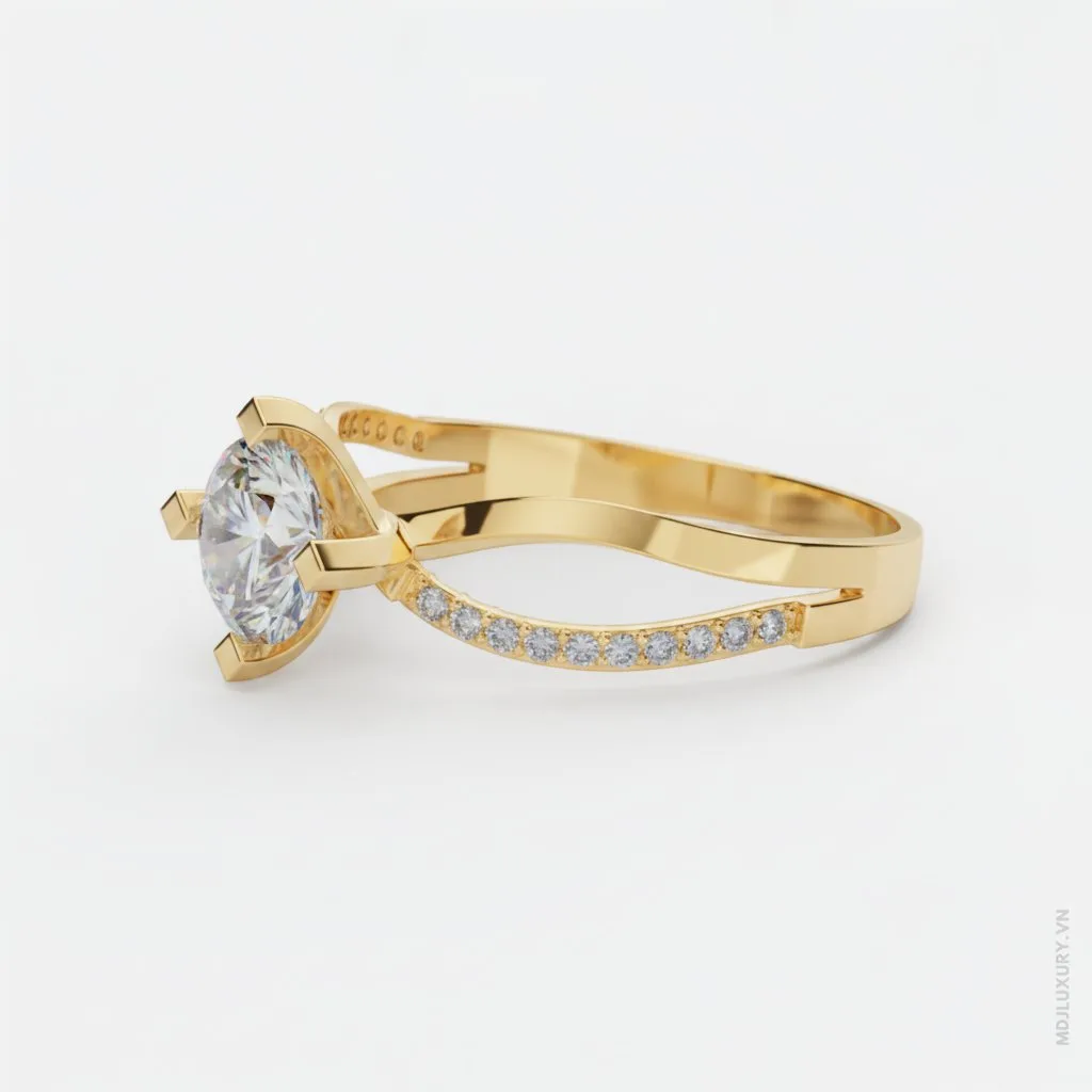 Nhẫn Nữ Vàng Tây đá Moissanite M9002