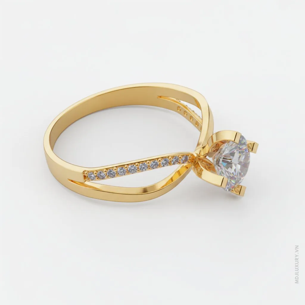 Nhẫn Nữ Vàng Tây đá Moissanite M9002