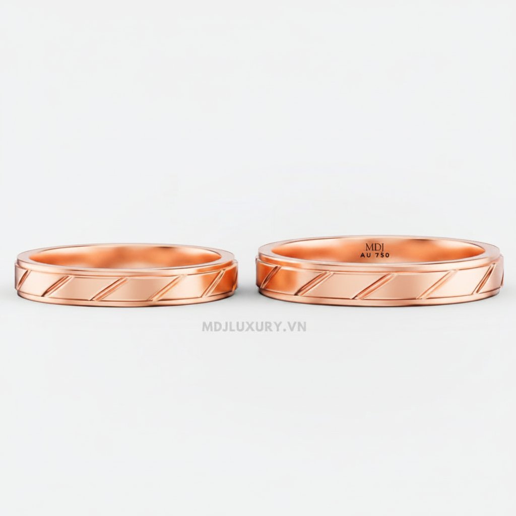 Nhẫn Cưới Vàng 18K, 14K MDJ LUXURY NC239 3 Nhẫn Cưới Vàng 18K, 14K MDJ LUXURY NC239