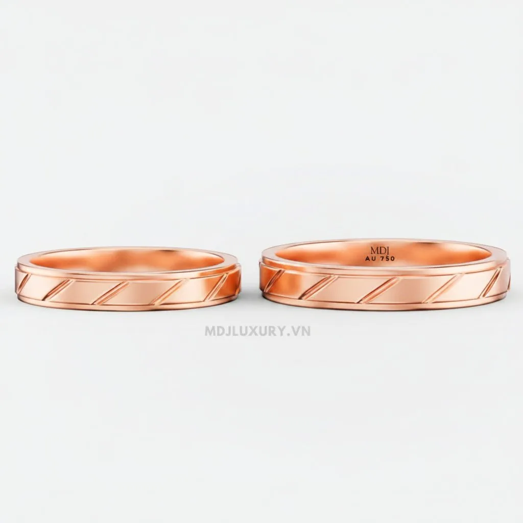 Nhẫn Cưới Vàng 18K, 14K MDJ LUXURY NC239