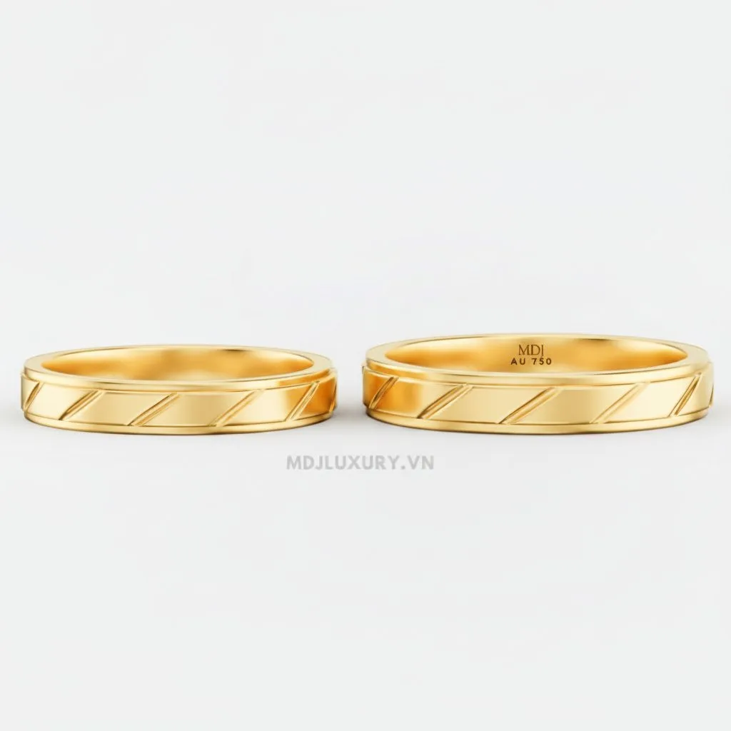 Nhẫn Cưới Vàng 18K, 14K MDJ LUXURY NC239