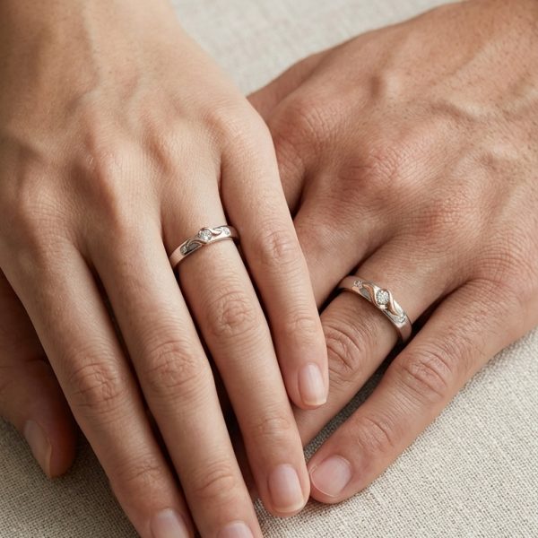 Nhẫn Cưới Cao Cấp Vàng Trắng NC240