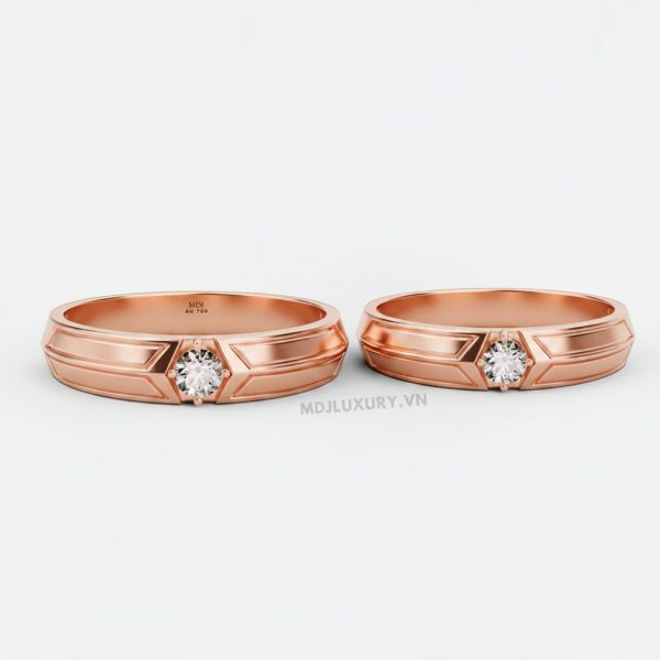 Nhẫn cưới vàng Tây 18k MDJ NC120