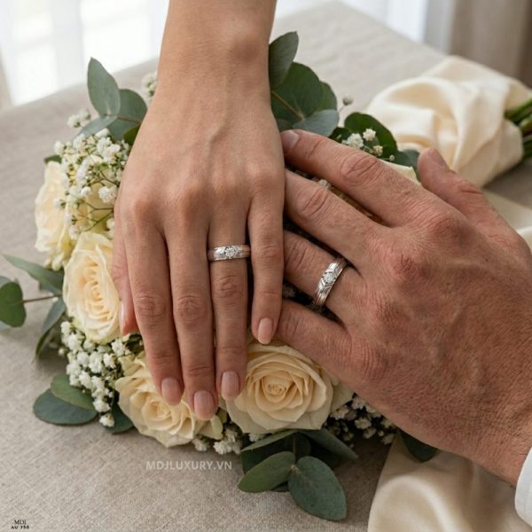 Nhẫn cưới vàng Tây 18k MDJ NC120