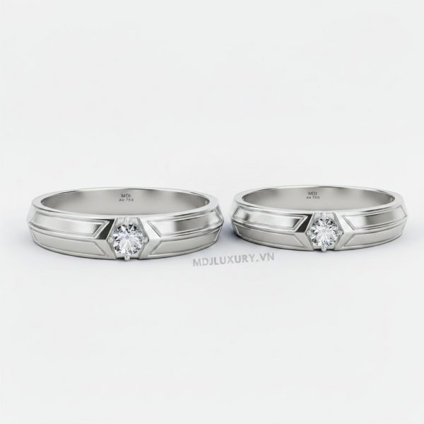 Nhẫn cưới vàng Tây 18k MDJ NC120