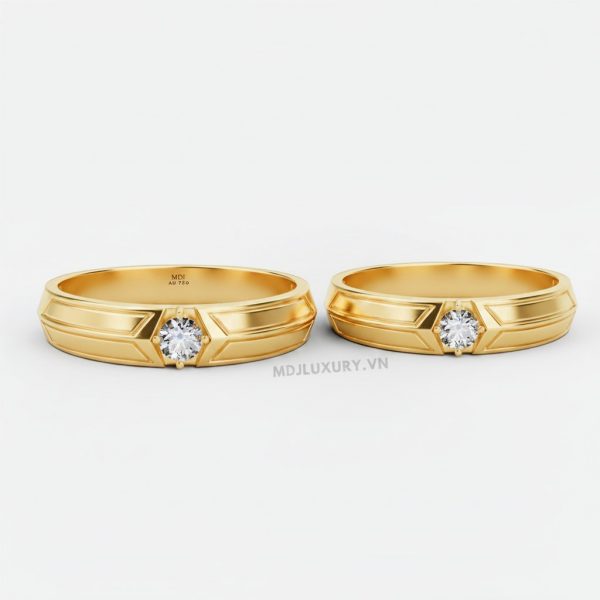 Nhẫn cưới vàng Tây 18k MDJ NC120