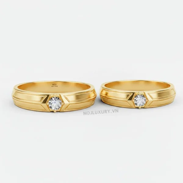 Nhẫn cưới vàng Tây 18k MDJ NC120