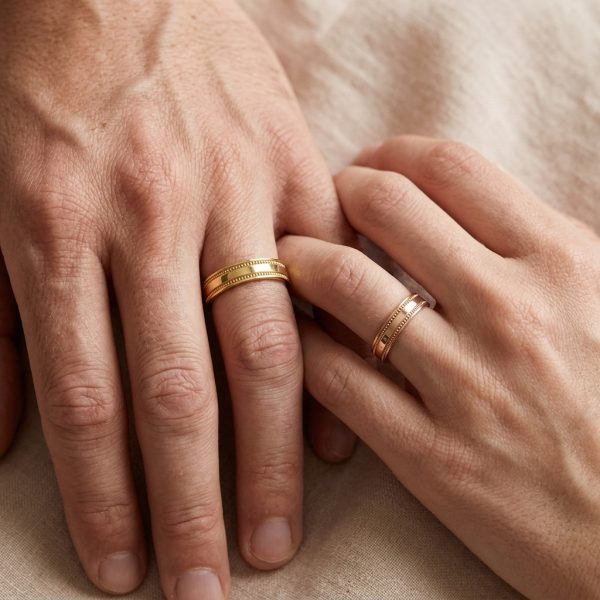 Nhẫn cưới vàng Vàng Trắng NC163