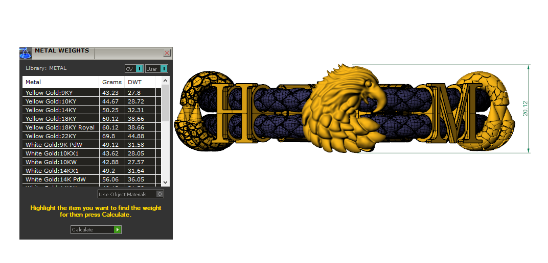 Lắc tay Nam Vàng Tây Đại Bàng LTN18