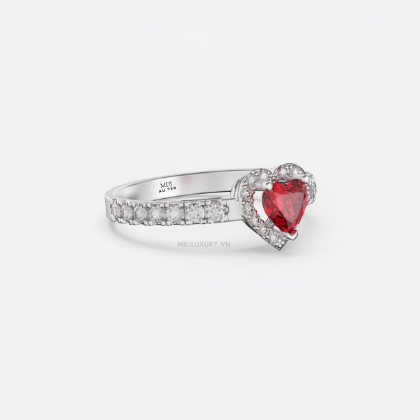 Nhẫn Cầu Hôn Trái Tim Ruby Cao Cấp M9000 14 Nhẫn Cầu Hôn Trái Tim Ruby Cao Cấp M9000