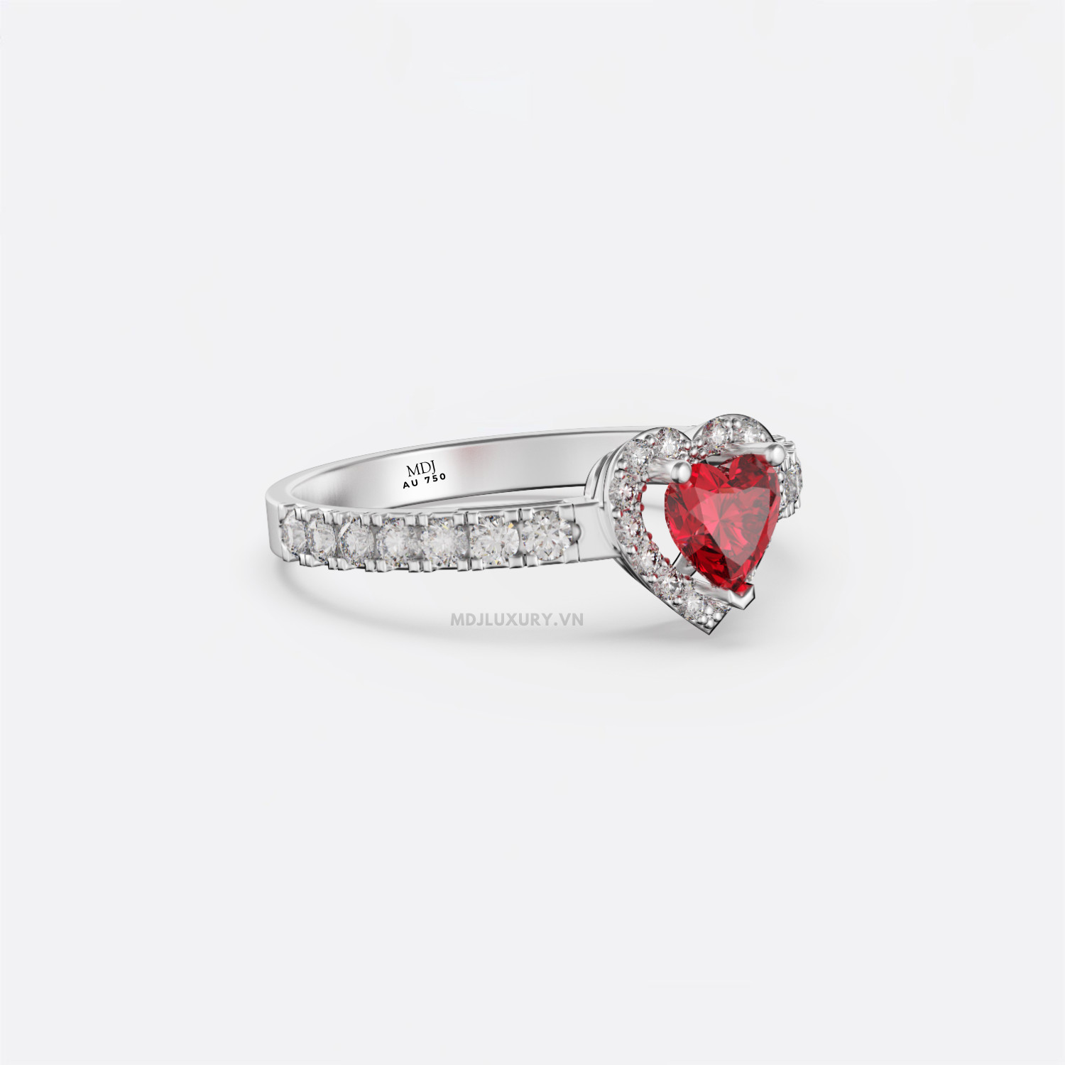 Nhẫn Cầu Hôn Trái Tim Ruby Cao Cấp M9000 6 Nhẫn Cầu Hôn Trái Tim Ruby Cao Cấp M9000