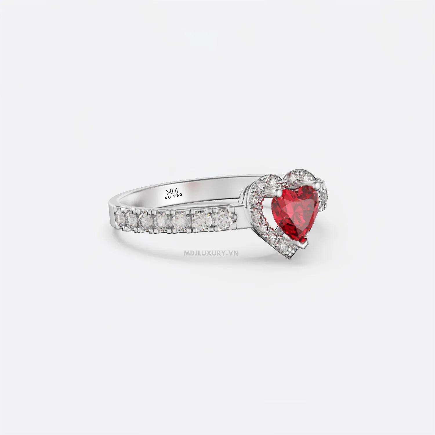 Nhẫn Cầu Hôn Trái Tim Ruby Cao Cấp M9000