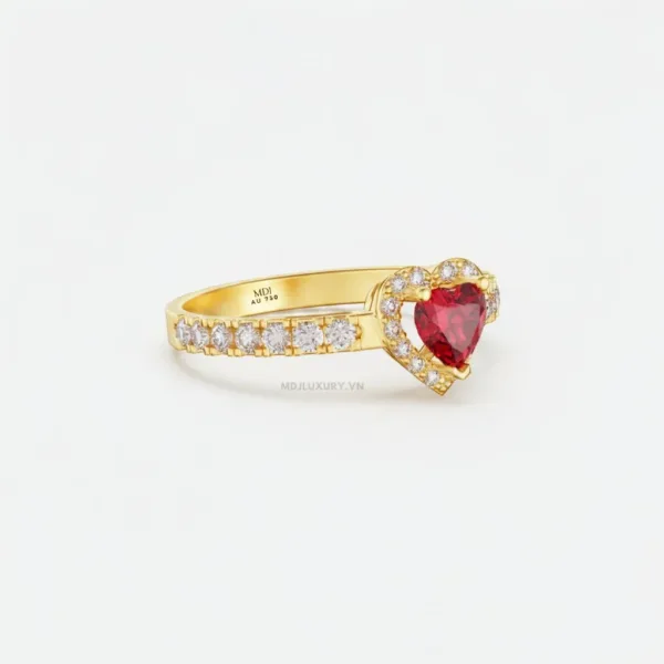Nhẫn Cầu Hôn Trái Tim Ruby Cao Cấp M9000