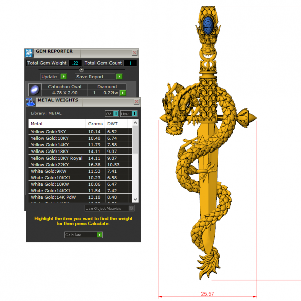 Mặt Dây Nam Vàng Tây – Kiếm Rồng Đá Ruby MDC 64