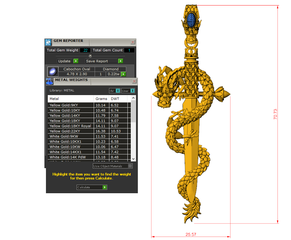 Mặt Dây Nam Vàng Tây – Kiếm Rồng Đá Ruby MDC 64