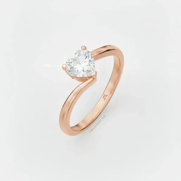 Nhẫn Đính Hôn Trái tim vàng tây 18K NNU264