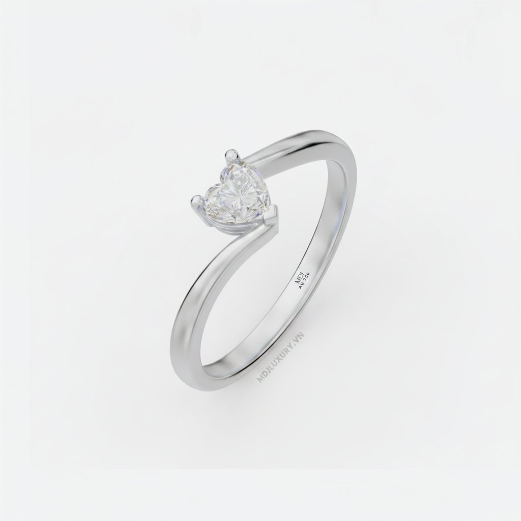 Nhẫn Đính Hôn Trái tim vàng tây 18K NNU264 8 Nhẫn Đính Hôn Trái tim vàng tây 18K NNU264