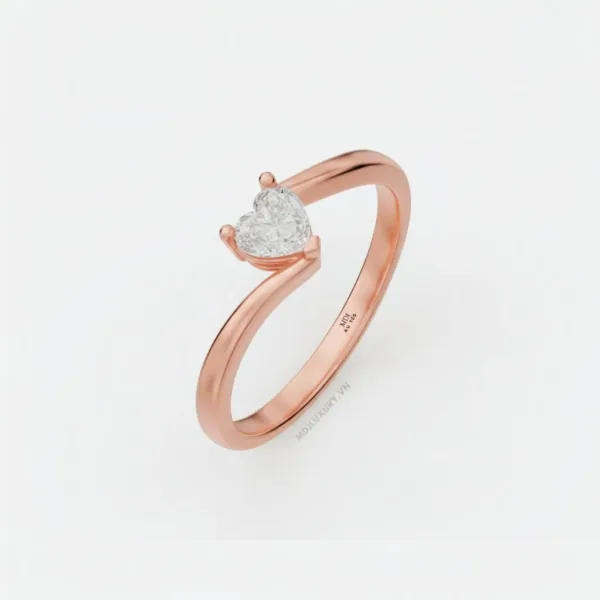 Nhẫn Đính Hôn Trái tim vàng tây 18K NNU264