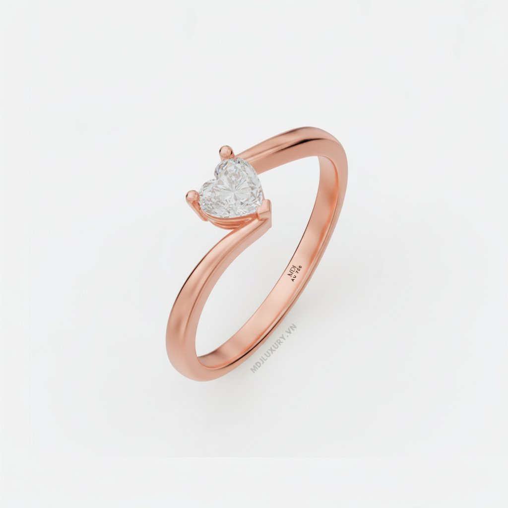 Nhẫn Đính Hôn Trái tim vàng tây 18K NNU264 3 Nhẫn Đính Hôn Trái tim vàng tây 18K NNU264