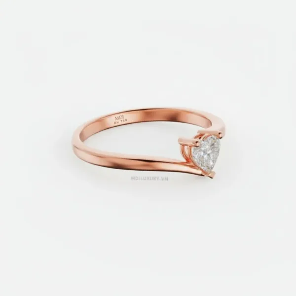 Nhẫn Đính Hôn Trái tim vàng tây 18K NNU264